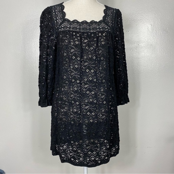 Anne Sui stretch lace eyelet mini dress Y2K 90s size Small - Picture 2 of 10